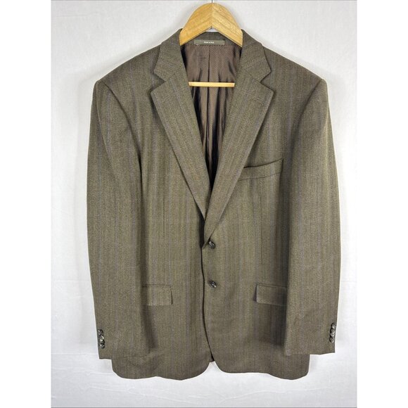 Ermenegildo Zegna Made in Italy Wool Pinstripe Blazer Sport Coat 56R Fits 44R